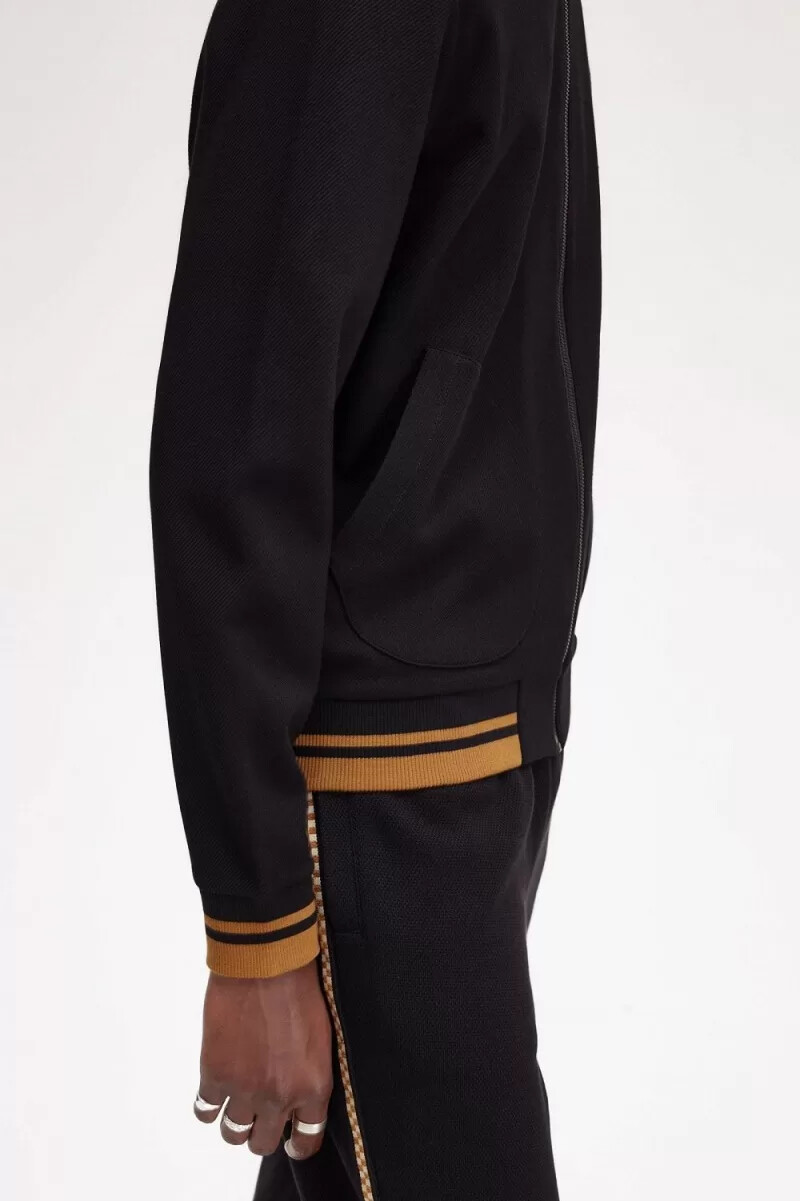 fred perry tipped detalj herr träningsjackor svarta