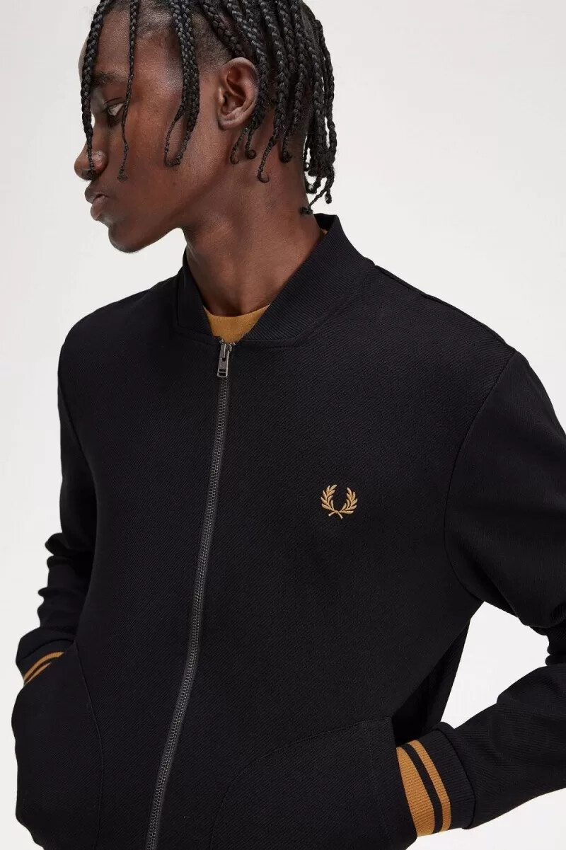 fred perry tipped detalj herr träningsjackor svarta