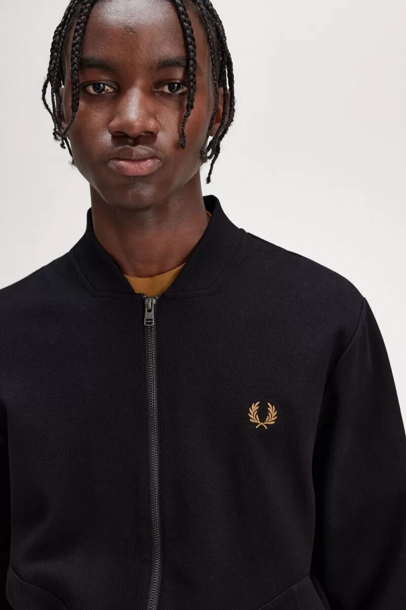 fred perry tipped detalj herr träningsjackor svarta