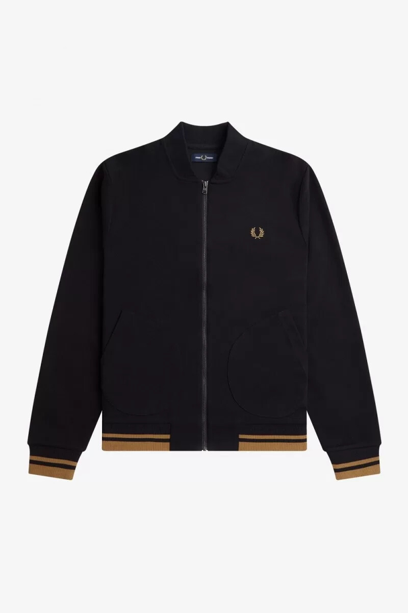 fred perry tipped detalj herr träningsjackor svarta