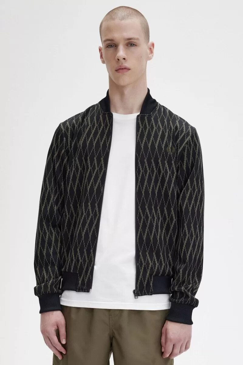 fred perry argyle herr träningsjackor svarta