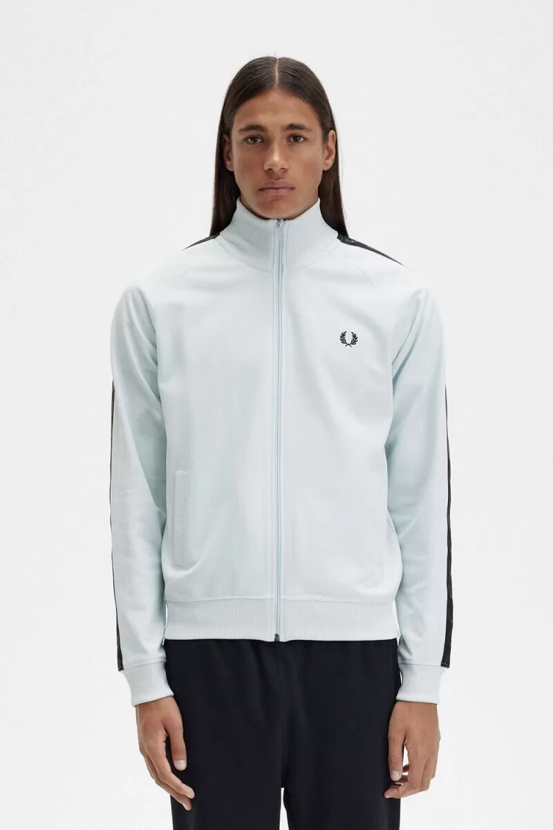 fred perry tonal taped herr träningsjackor ljusblå