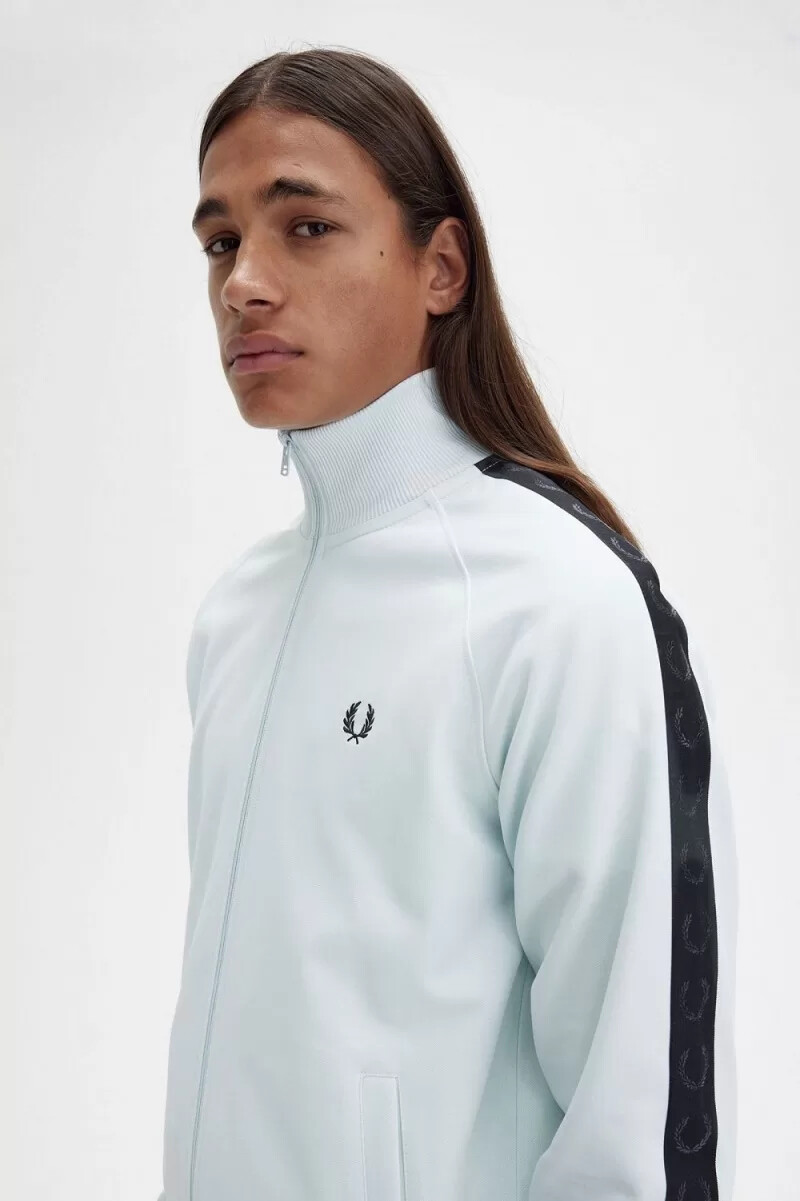 fred perry tonal taped herr träningsjackor ljusblå