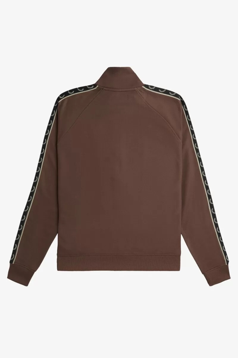 fred perry contrast tape herr träningsjackor mörkröd varm grå