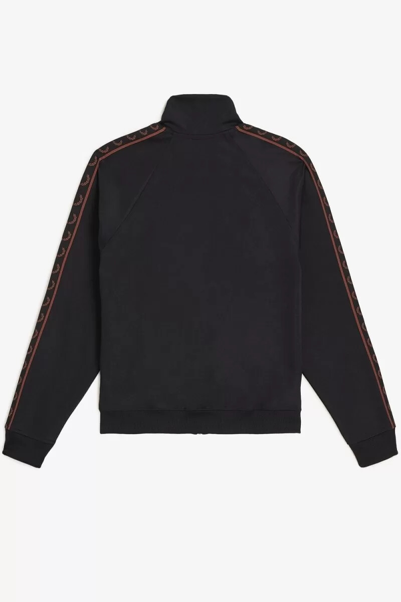 fred perry contrast tape herr träningsjackor svart whiskybrun