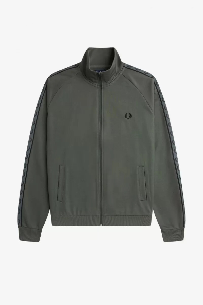 fred perry contrast tape herr träningsjackor field green black