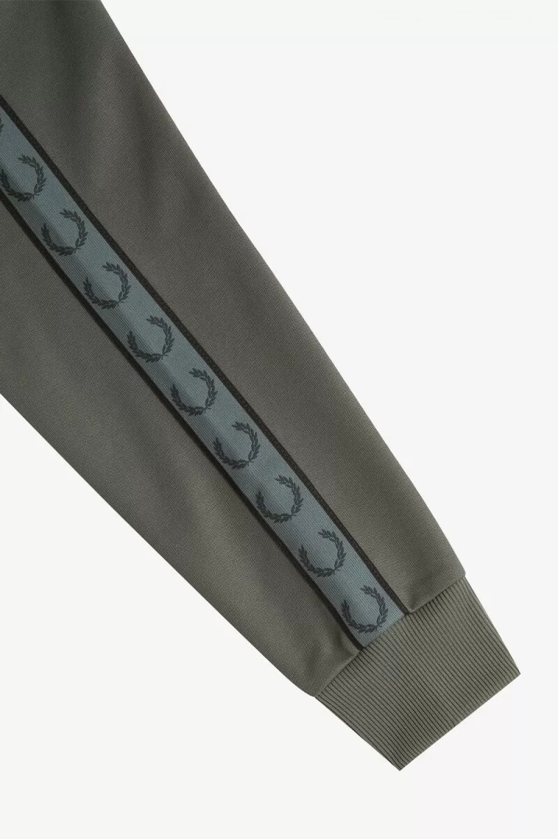 fred perry contrast tape herr träningsjackor field green black