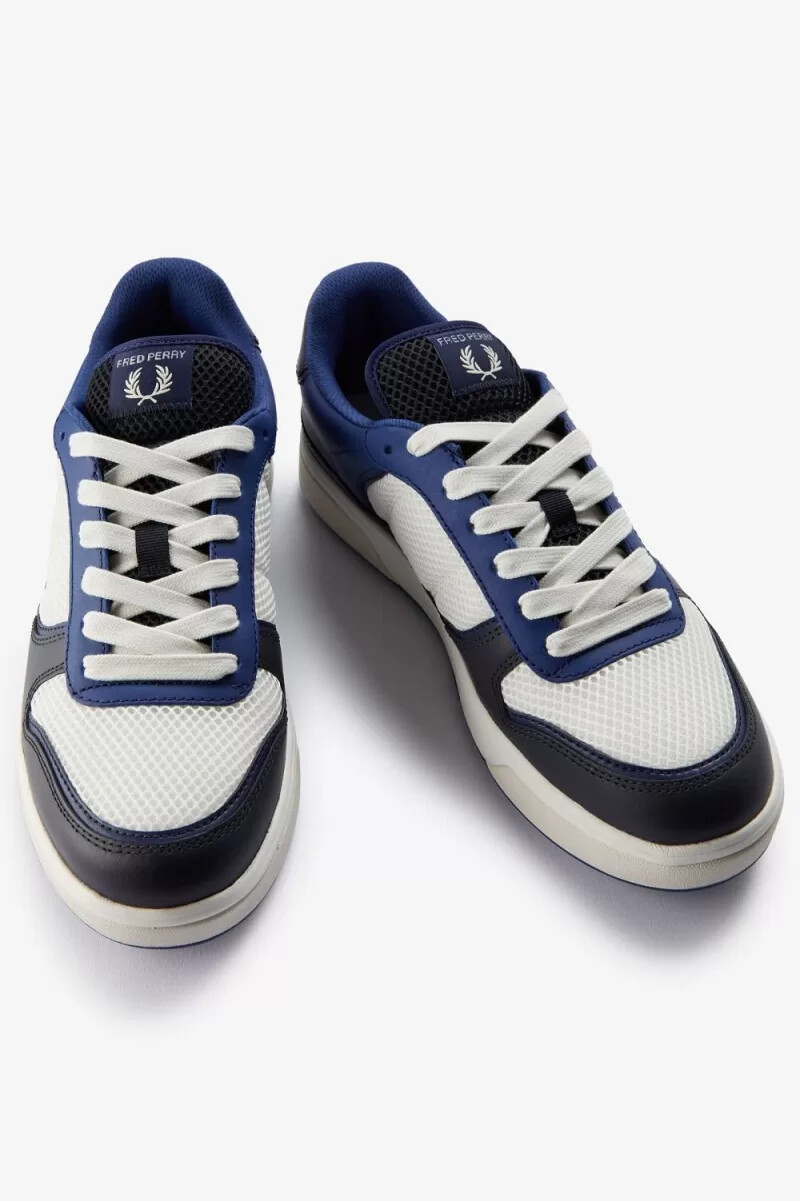 fred perry b300 herr sneakers shaded cobalt ljusbeige