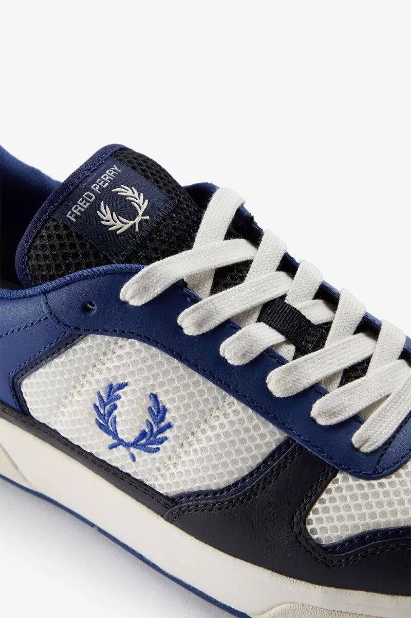 fred perry b300 herr sneakers shaded cobalt ljusbeige