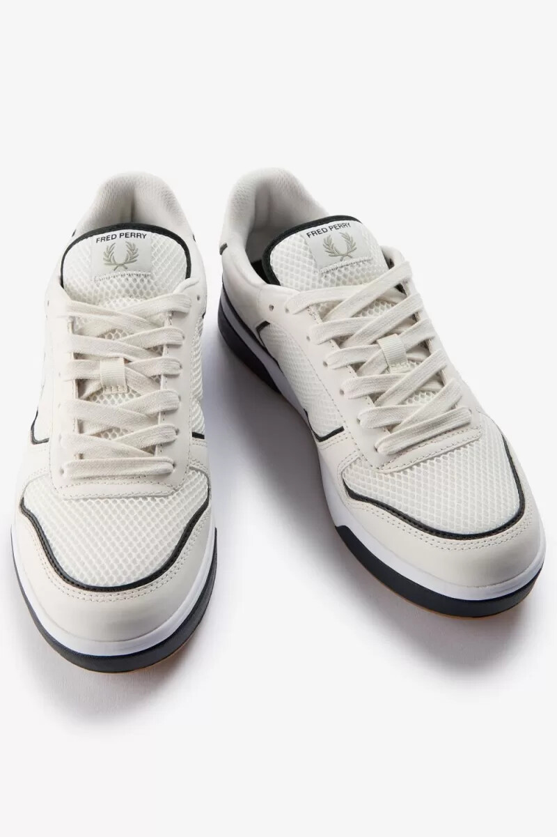 fred perry b300 herr sneakers snövit mintgrön