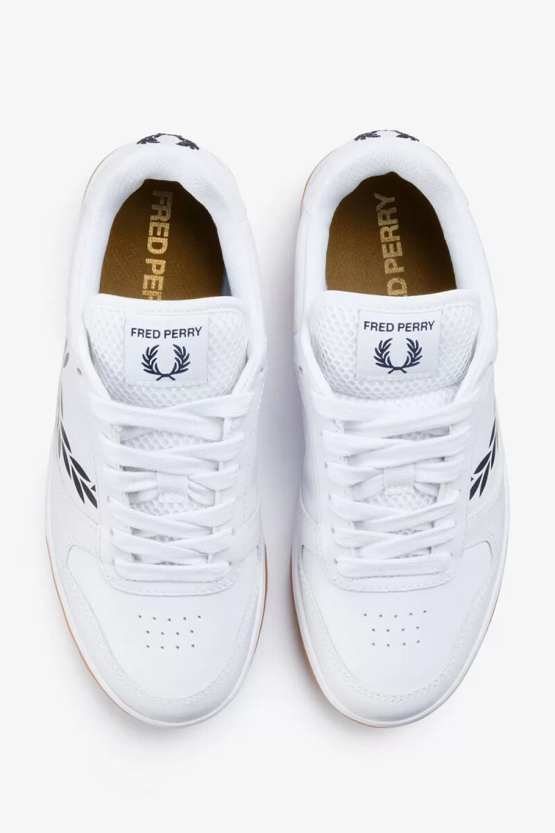 fred perry b300 herr sneakers vita marinblå