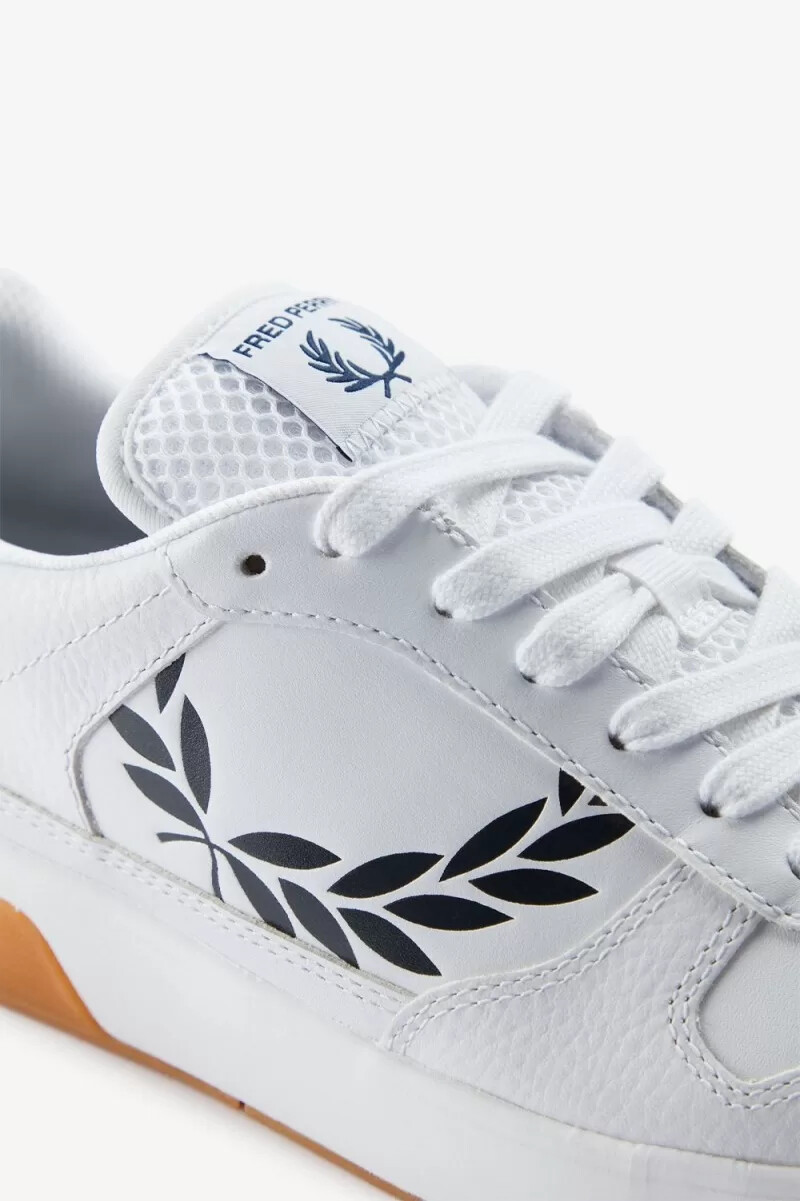 fred perry b300 herr sneakers vita marinblå