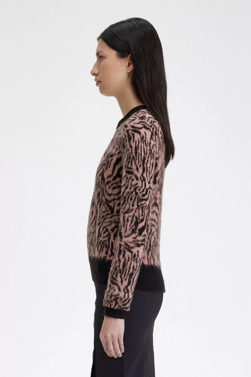 fred perry zebra damtröja dusty rose rosa
