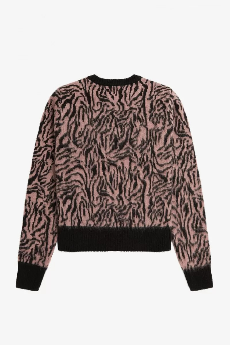 fred perry zebra damtröja dusty rose rosa