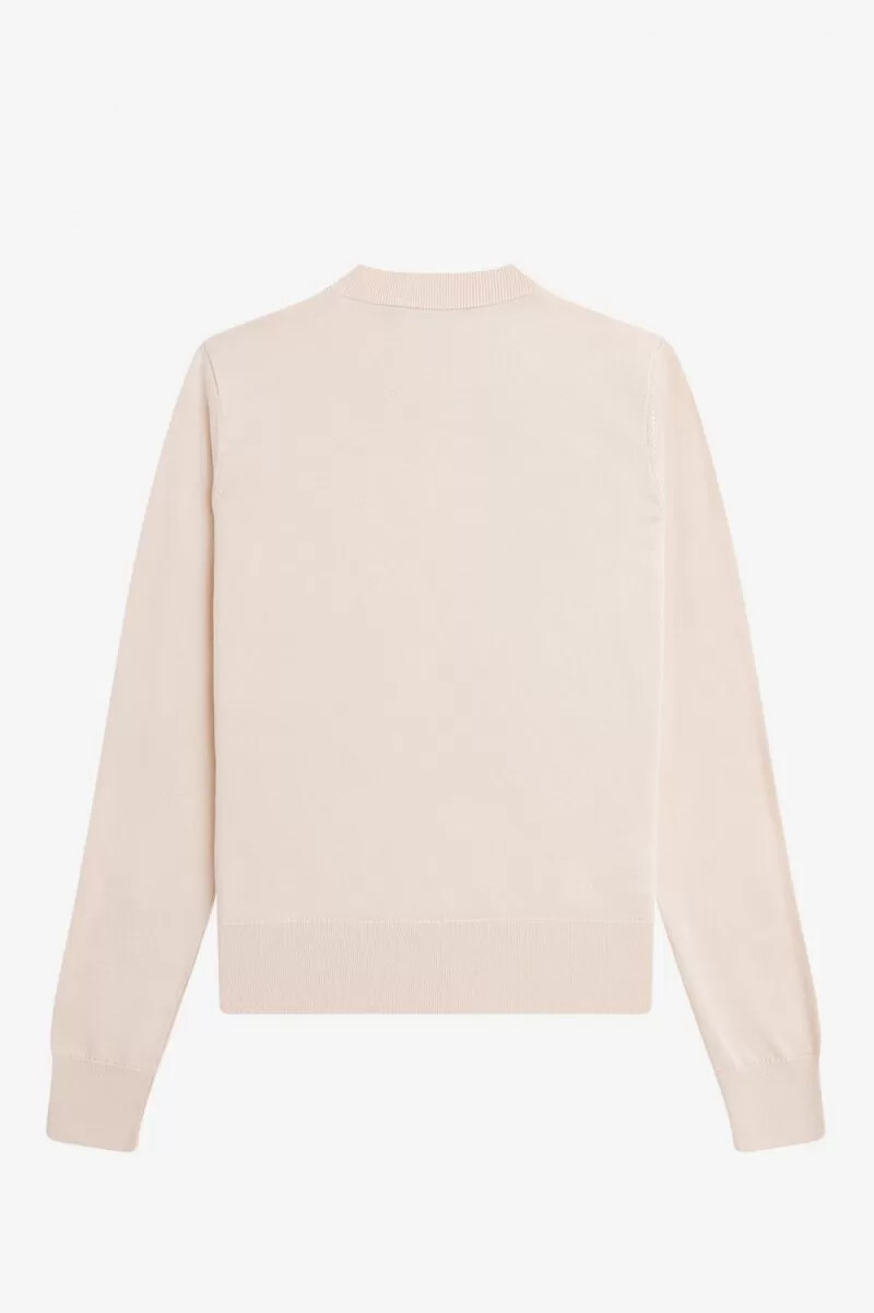 fred perry broderad damtröja mjölkrosa