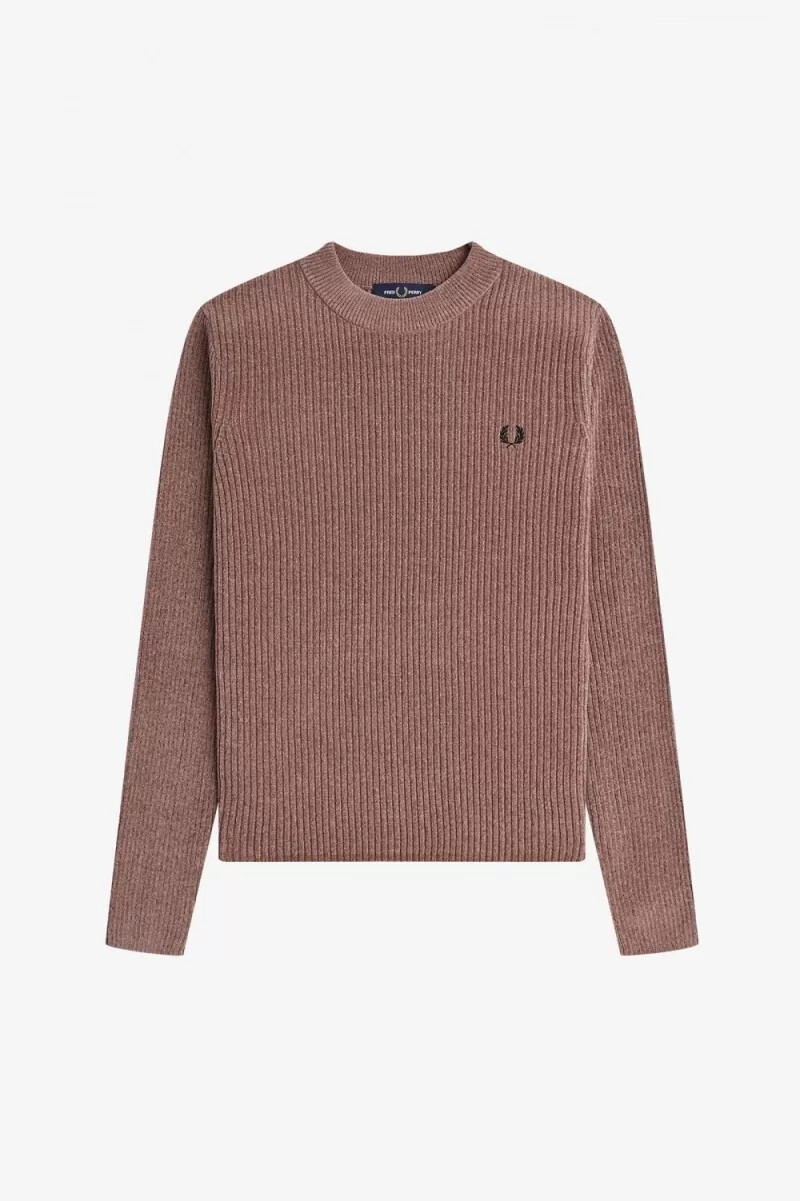 fred perry chenille rib damtröja mörkrosa