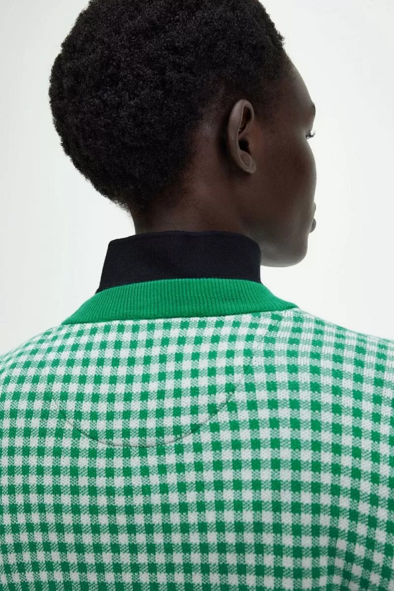 fred perry gingham damtröja grön