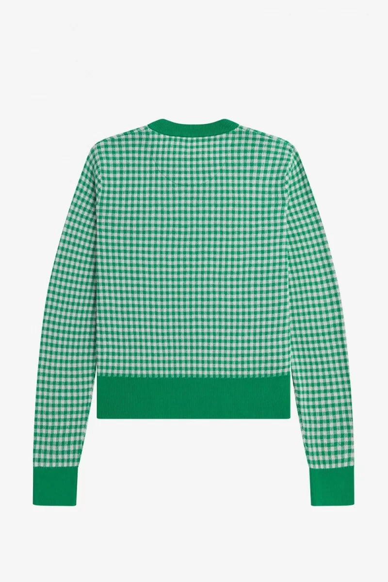 fred perry gingham damtröja grön