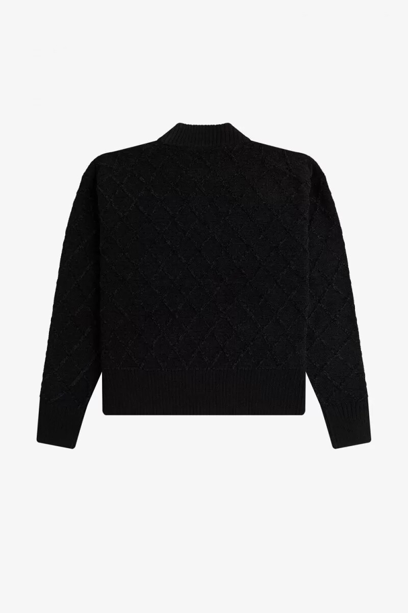 fred perry chenille grid damtröja svart