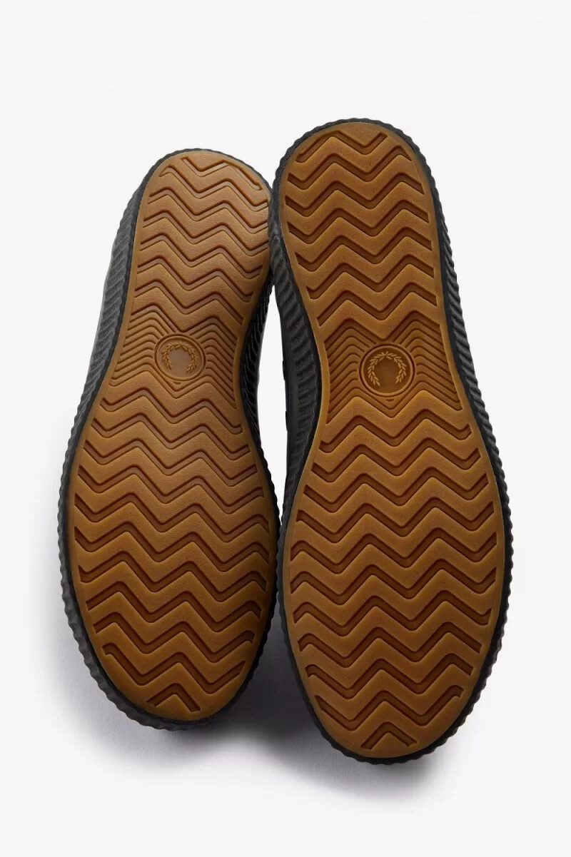 fred perry mid hughes dam plimsolls svart uniform grön