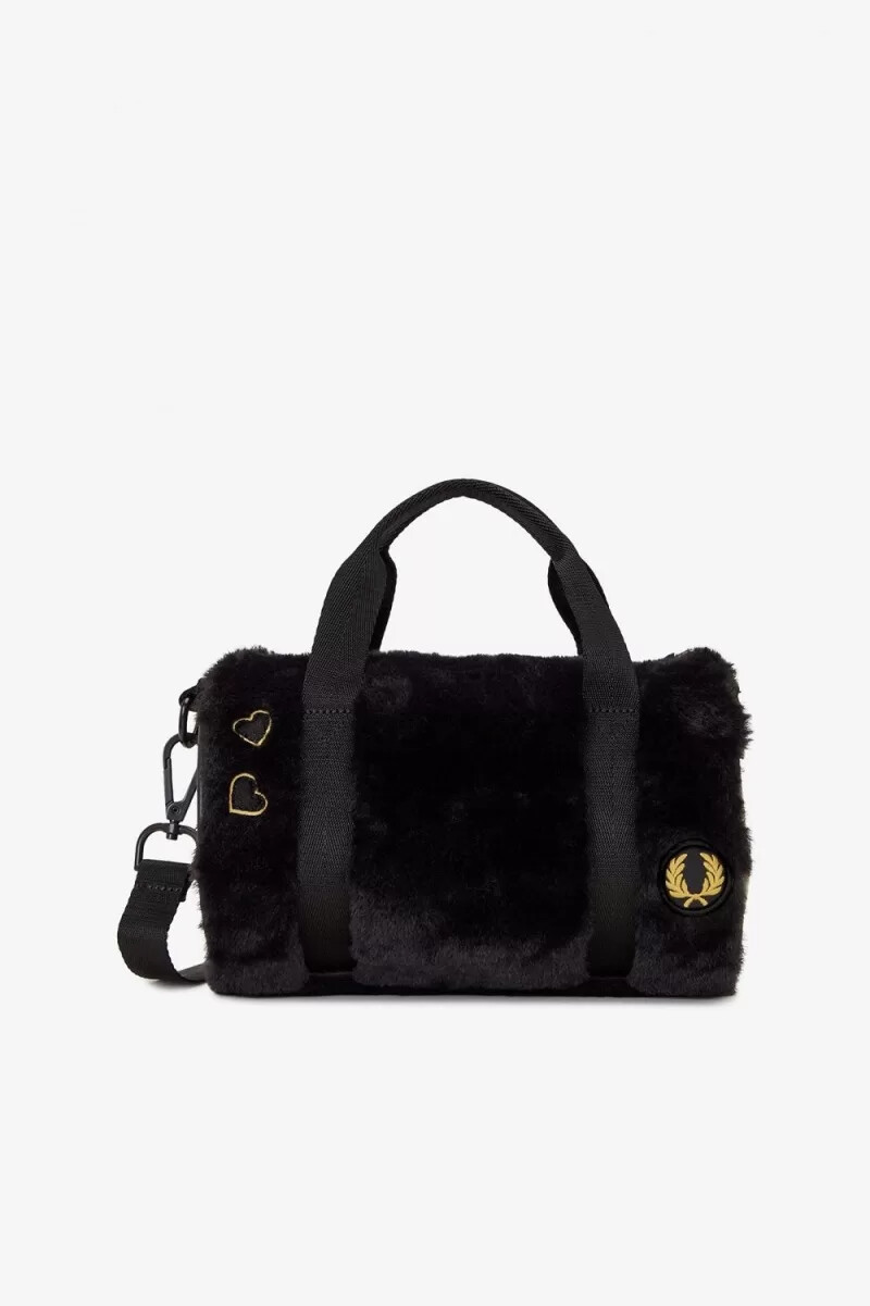 fred perry mini barrel damväskor svarta