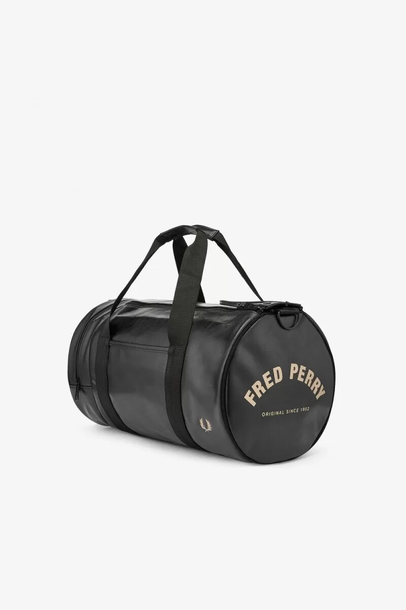 fred perry tonal pu barrel damväskor svarta