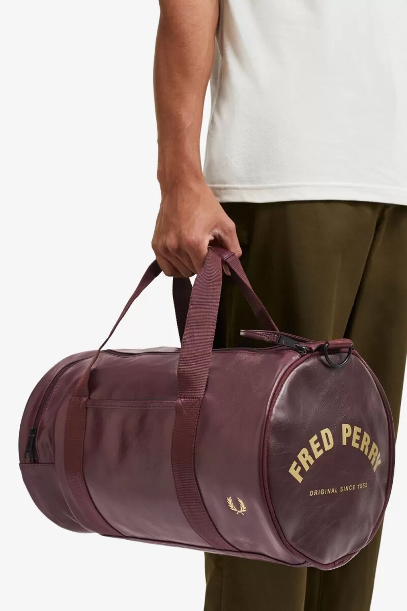 fred perry tonal barrel damväskor bruna