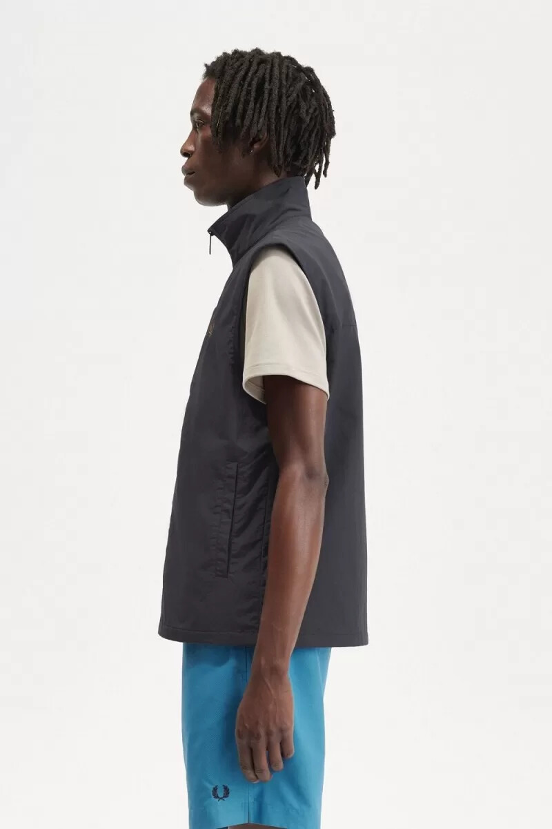 fred perry nylon herrväst ankare grå