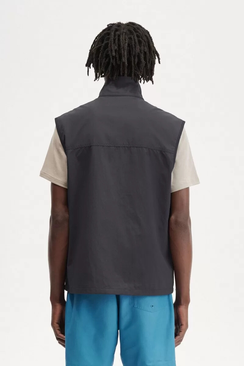 fred perry nylon herrväst ankare grå