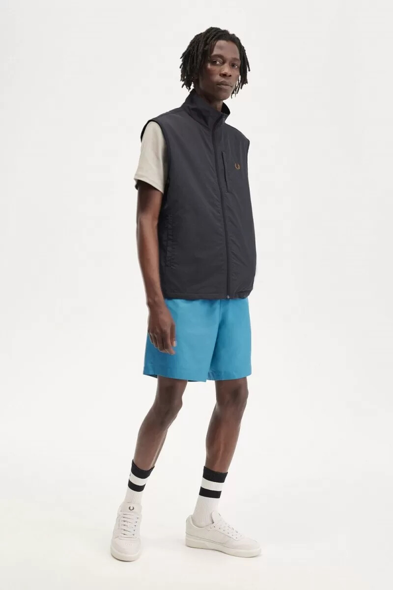 fred perry nylon herrväst ankare grå