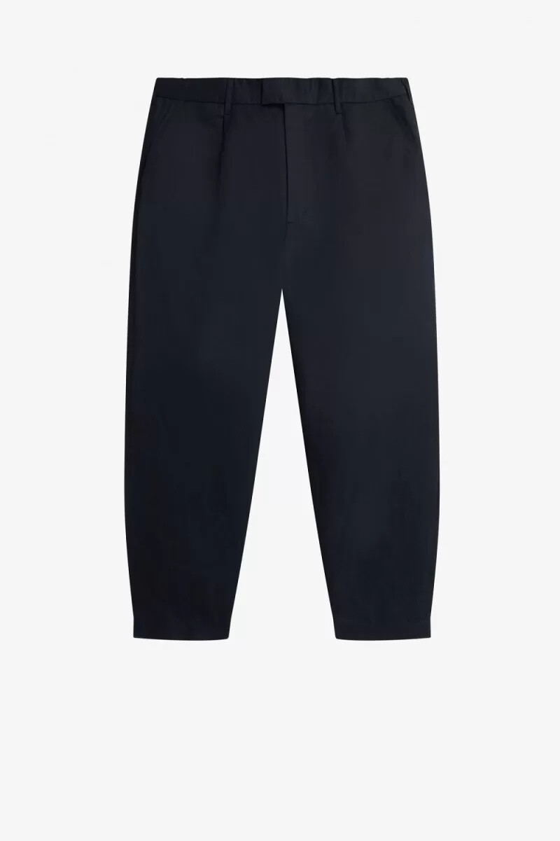 fred perry linneblandning cropped herrbyxor marinblå