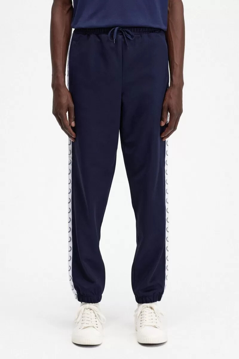 fred perry taped track byxor herr carbon blå