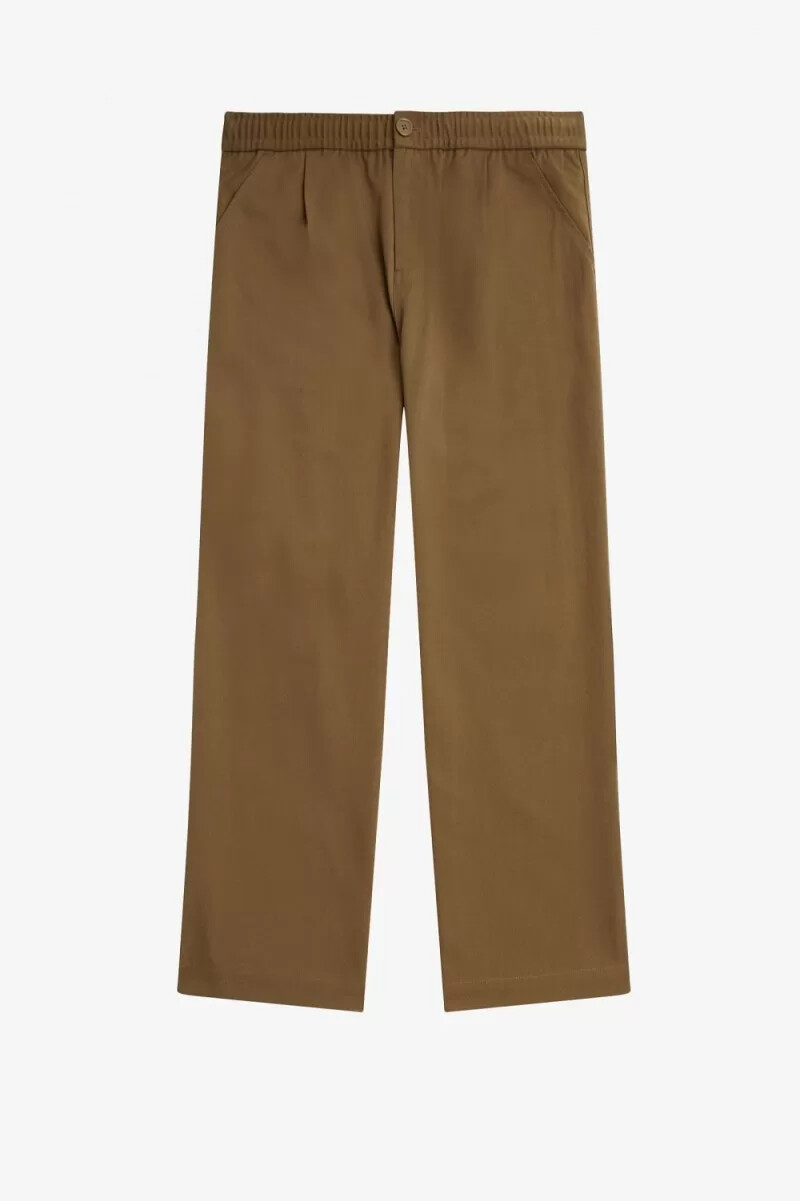 fred perry herrbyxor med vida ben och dragsko bruna