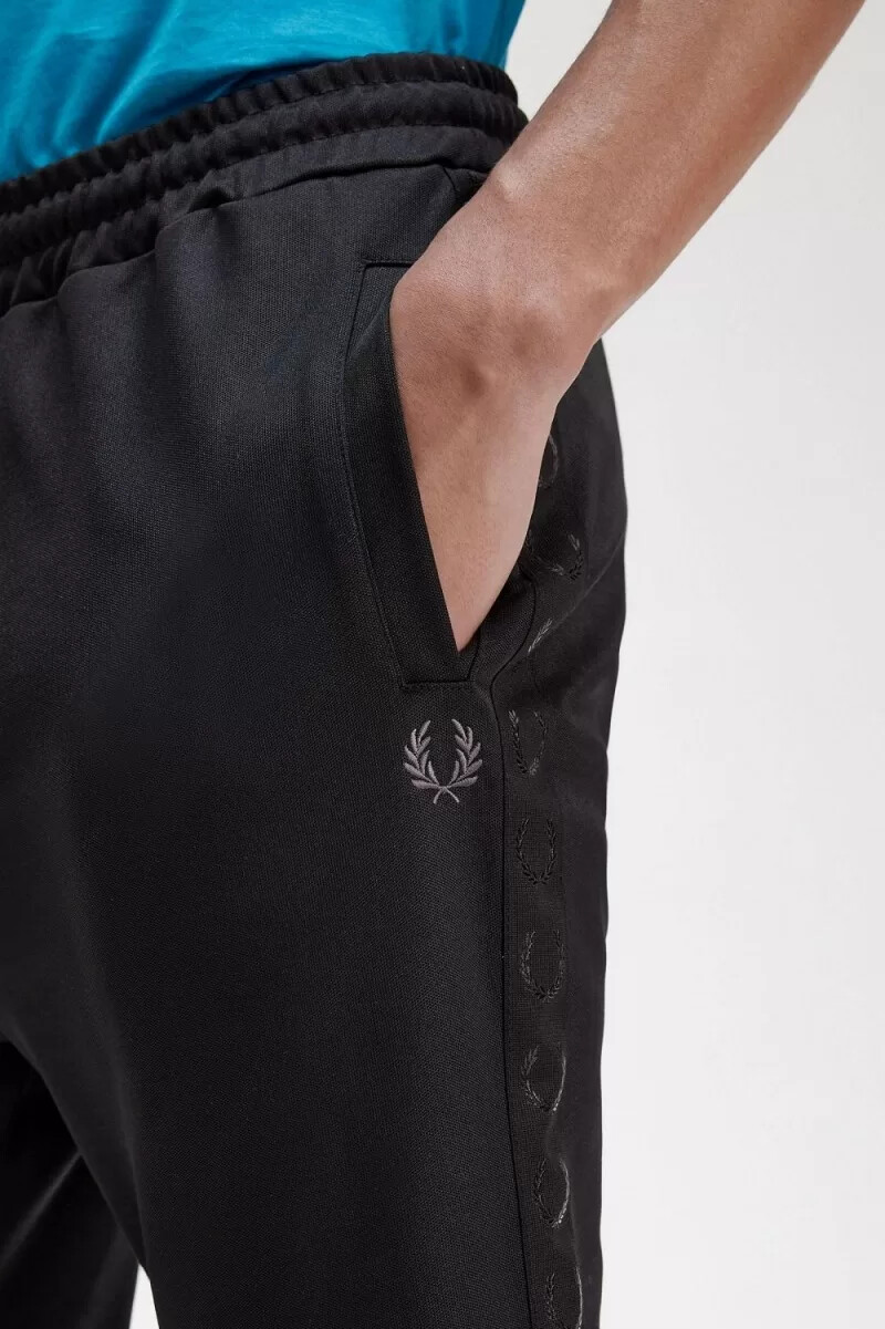 fred perry tejpade träningsbyxor herr svarta