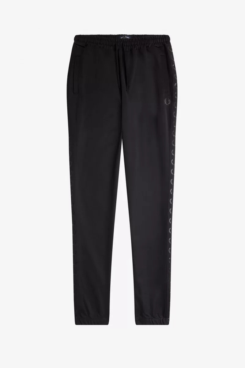 fred perry tejpade träningsbyxor herr svarta