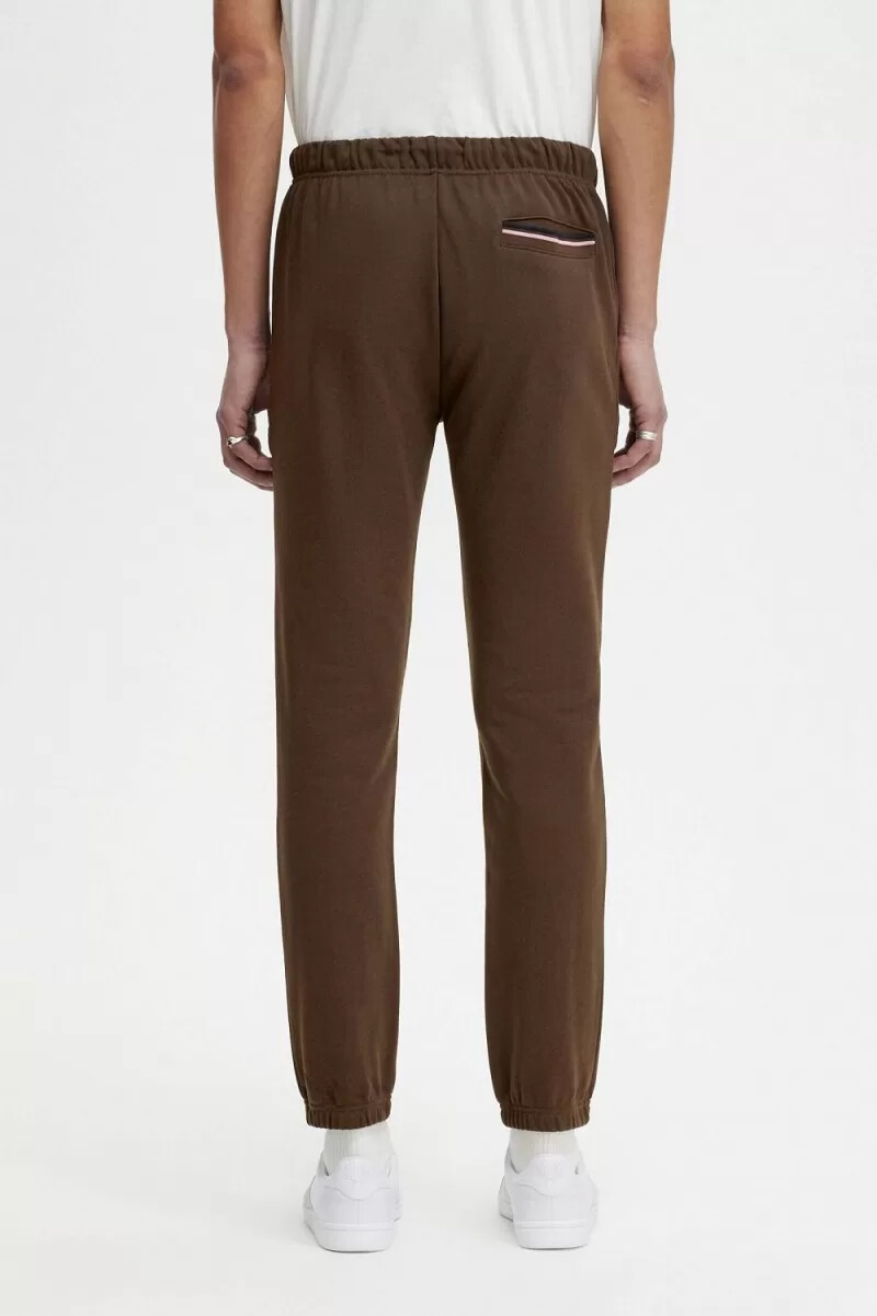 fred perry loopback sweat herrbyxor burnt tobacco