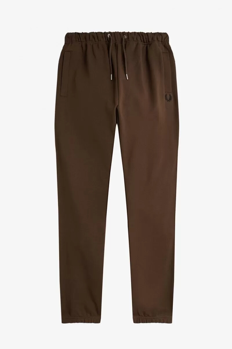 fred perry loopback sweat herrbyxor burnt tobacco