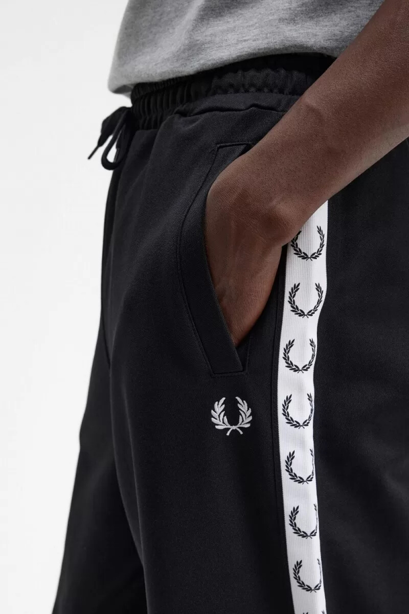 fred perry tejpade träningsbyxor herr svarta