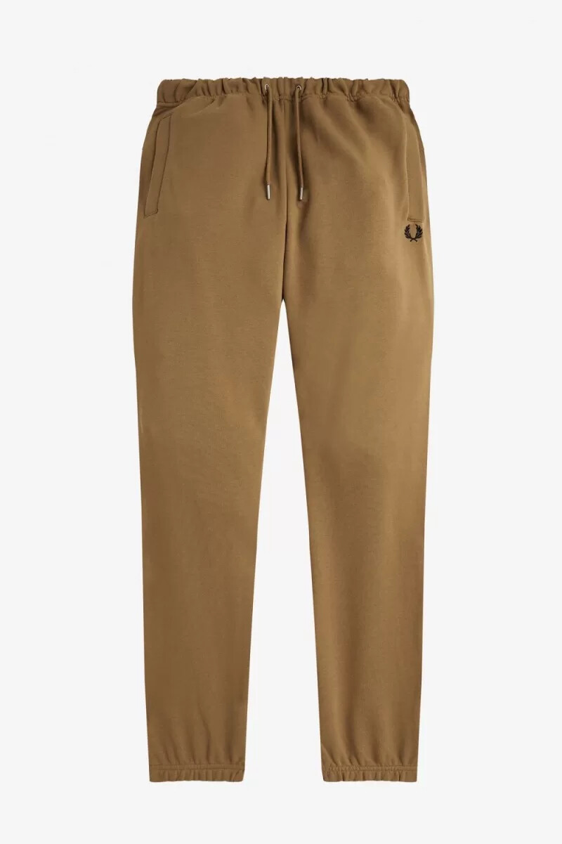 fred perry loopback sweat herrbyxor bruna bränd tobak