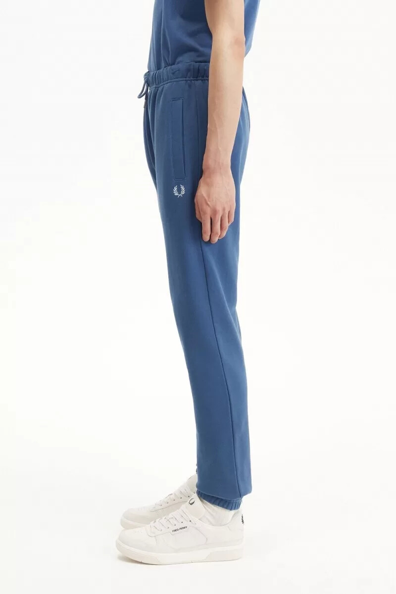 fred perry loopback sweat herrbyxor midnattsblå ljus aqua