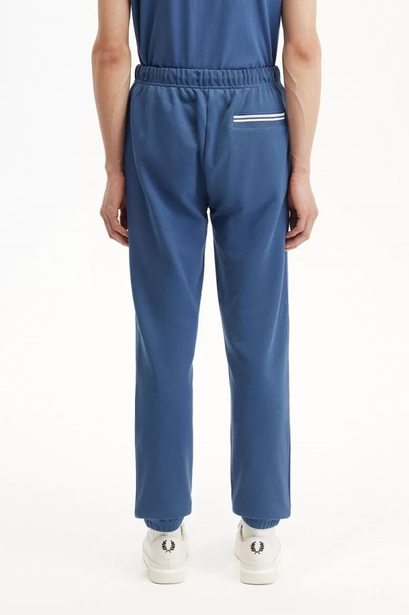 fred perry loopback sweat herrbyxor midnattsblå ljus aqua