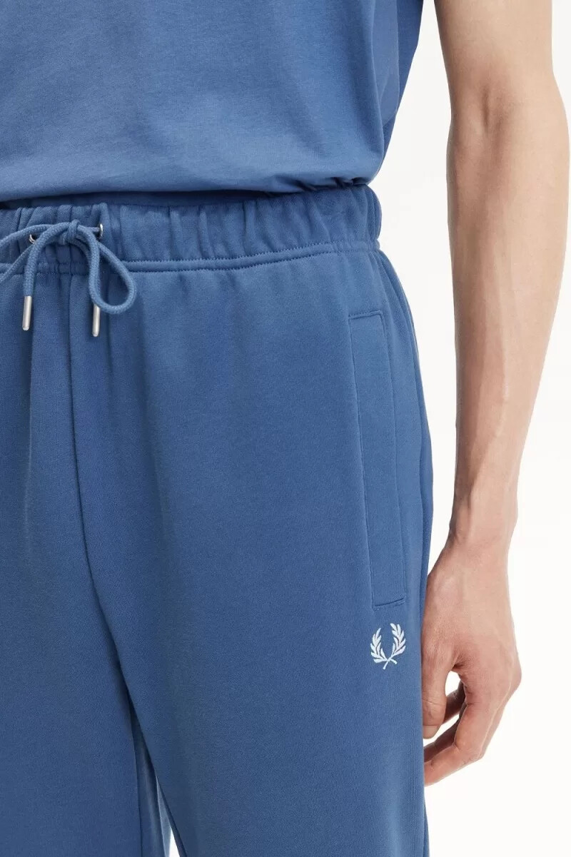 fred perry loopback sweat herrbyxor midnattsblå ljus aqua