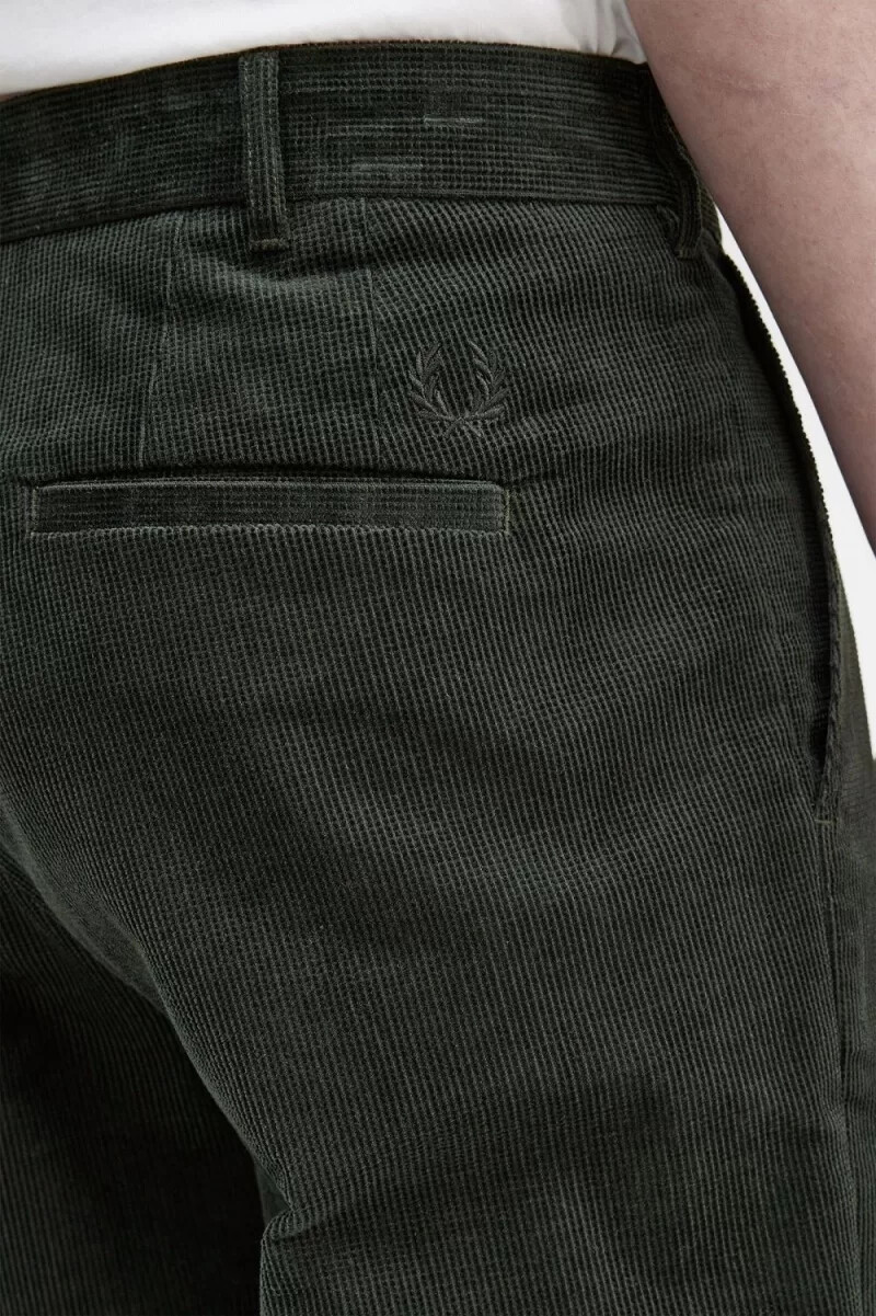 fred perry waffle cord tapered herrbyxor nattgröna