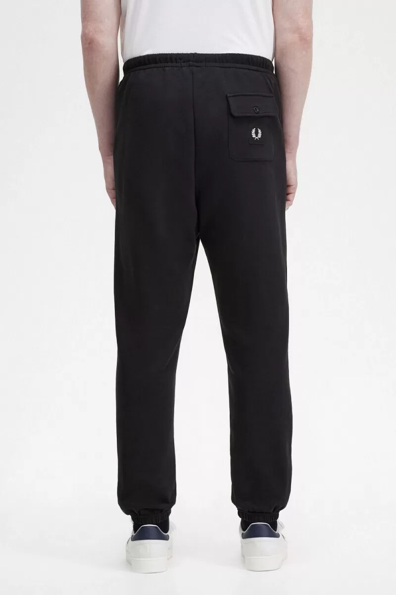 fred perry märkesbyxor med märkesdetalj svarta