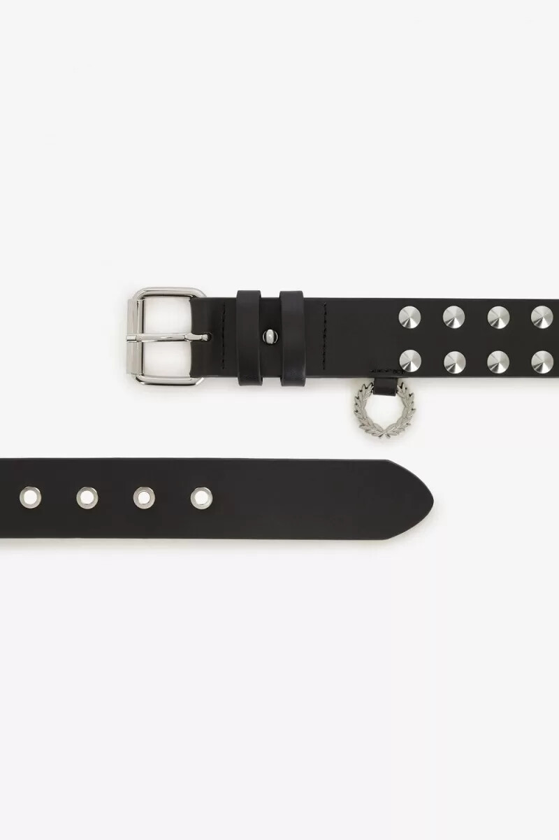 fred perry nitbälten i läder för herrar svarta
