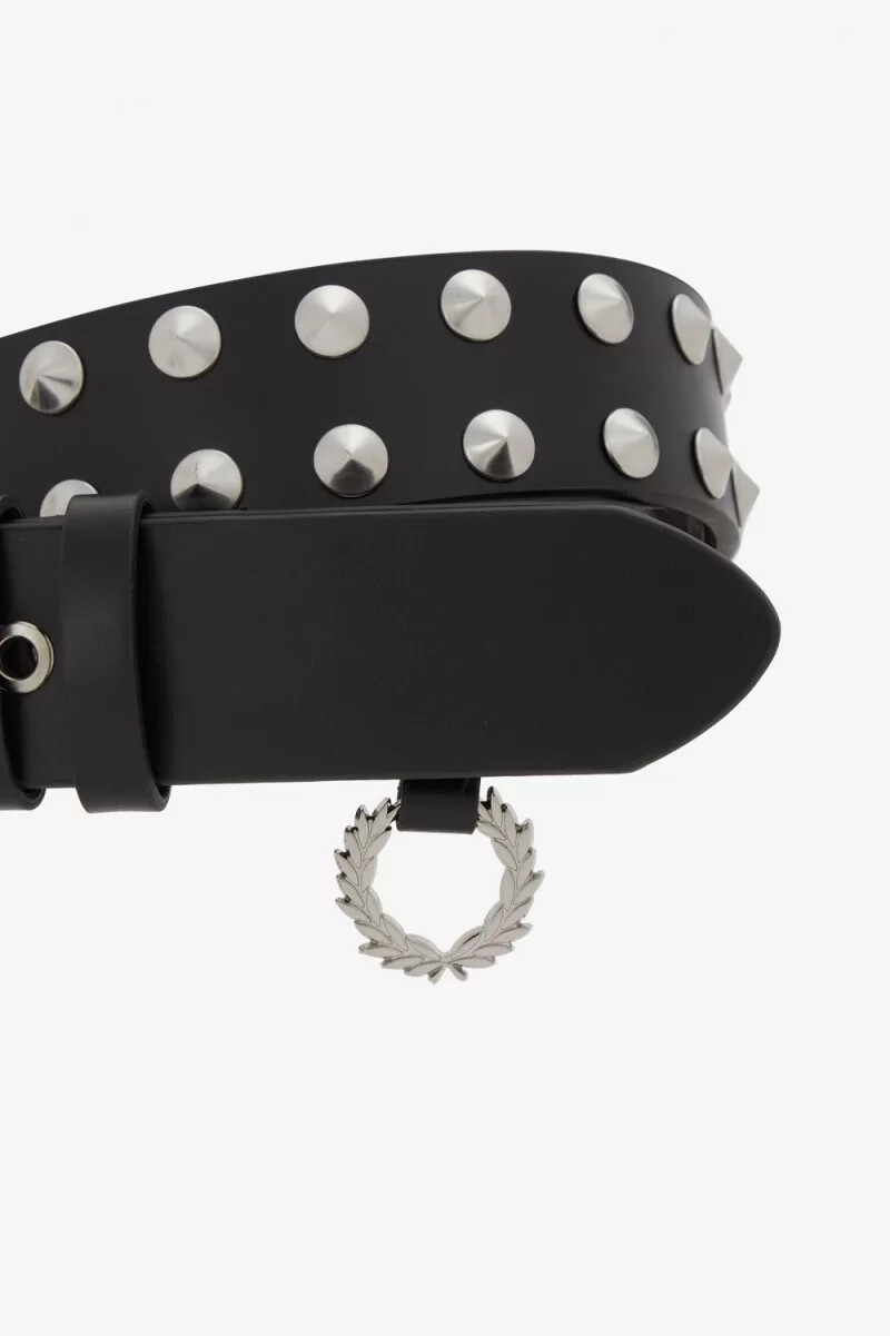 fred perry nitbälten i läder för herrar svarta