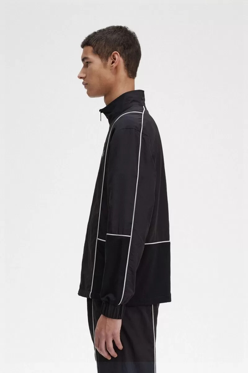 fred perry piped shell herrjackor svarta