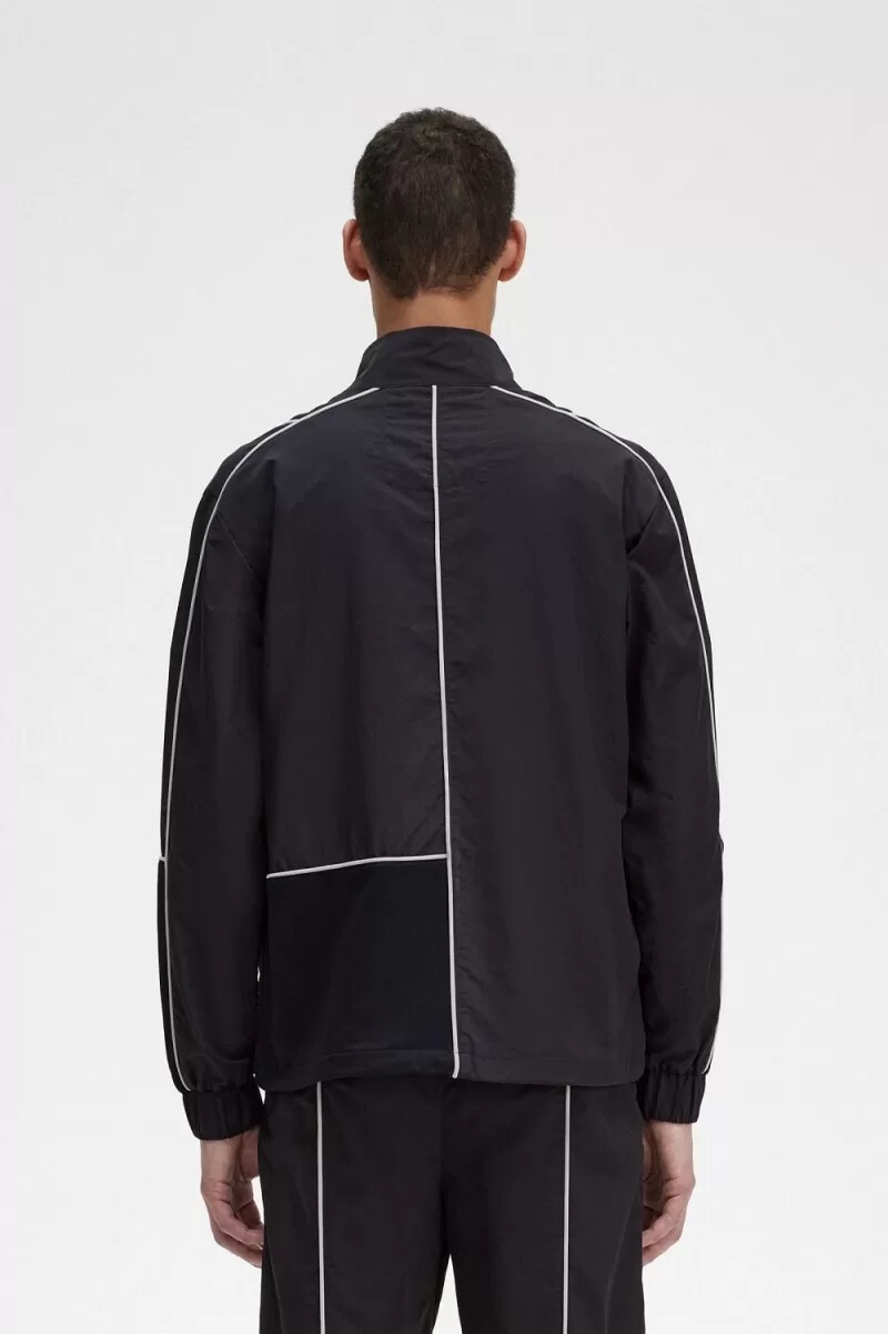 fred perry piped shell herrjackor svarta