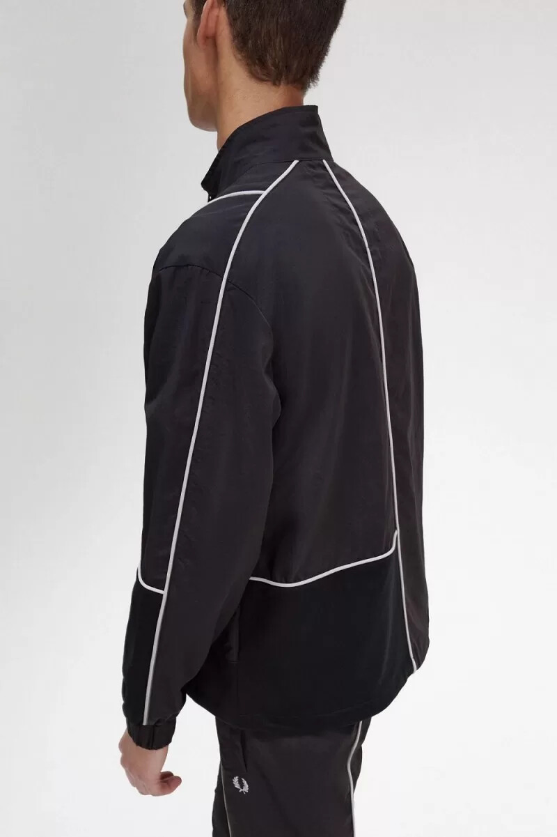 fred perry piped shell herrjackor svarta