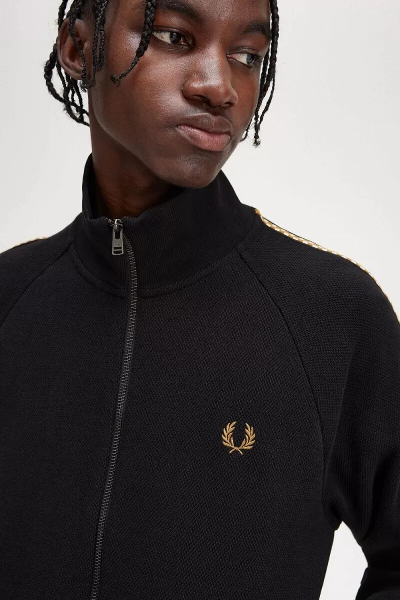 fred perry checkerboard tape herrjackor svarta